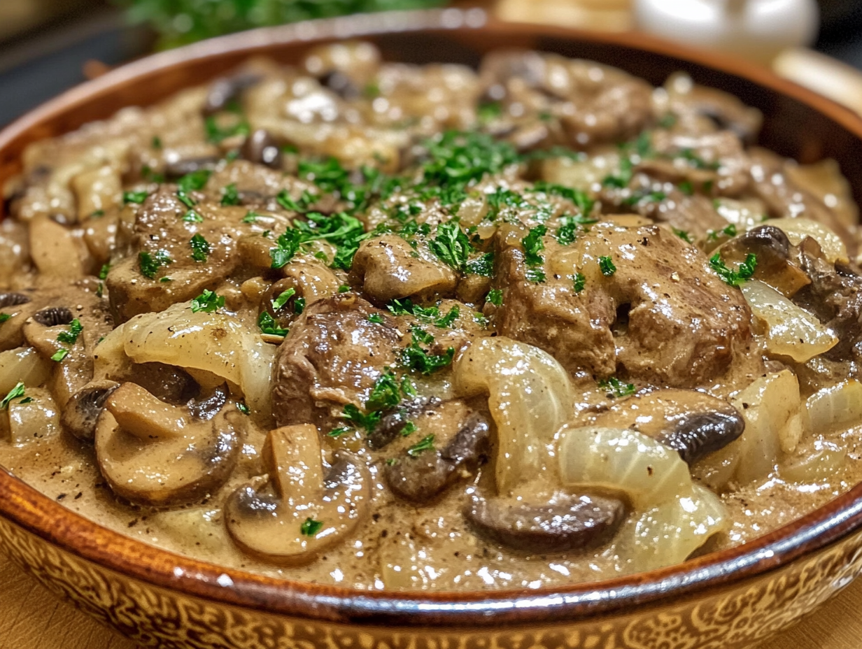 What is the Sauce in Beef Stroganoff Made Of?