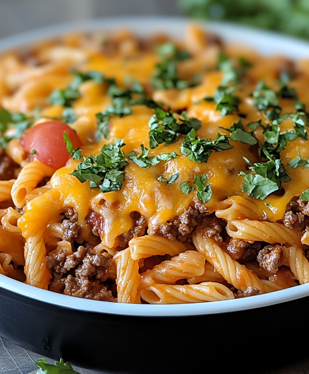 Cheesy Beef Taco Pasta