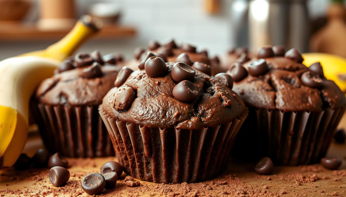 Double Chocolate Banana Muffins